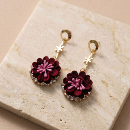 Velvet Petal Charm Earrings