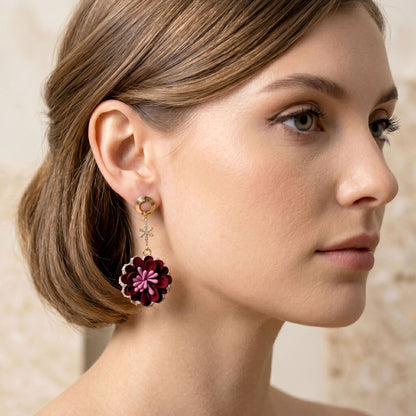 Velvet Petal Charm Earrings