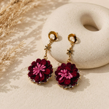 Velvet Petal Charm Earrings
